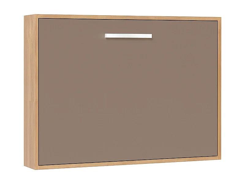 Horizontaal opklapbed 140x190 Optima-Matras van schuimrubber van 18 cm-Slapen 140x200cm-Bekisting Licht eiken-Facade Wrat