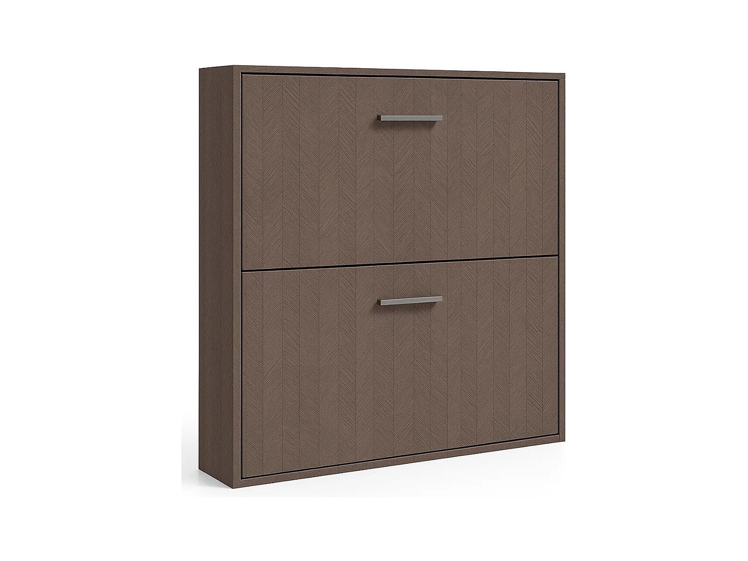 Lit escamotable superposé Sophia-2 matelas-90x180-Encadrement Chêne brun-Façade Chêne brun