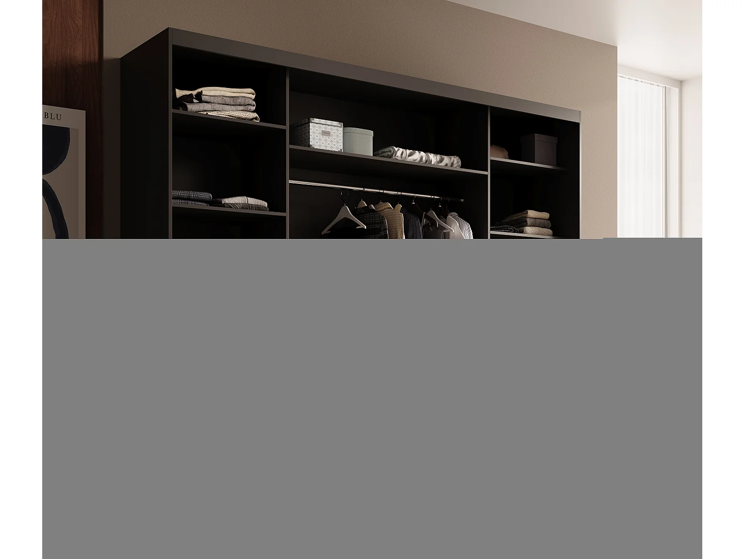 Armoire coulissante 3 portes TENA 250 avec miroir– Design moderne et grande capacité de rangement-Beige