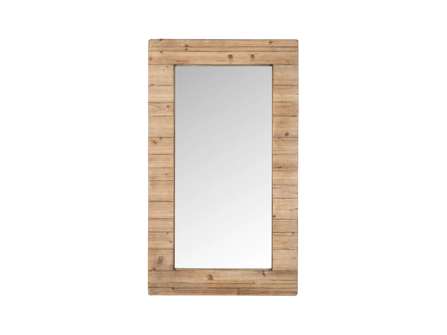 Miroir mural rectangulaire verre et bois massif clair Indie