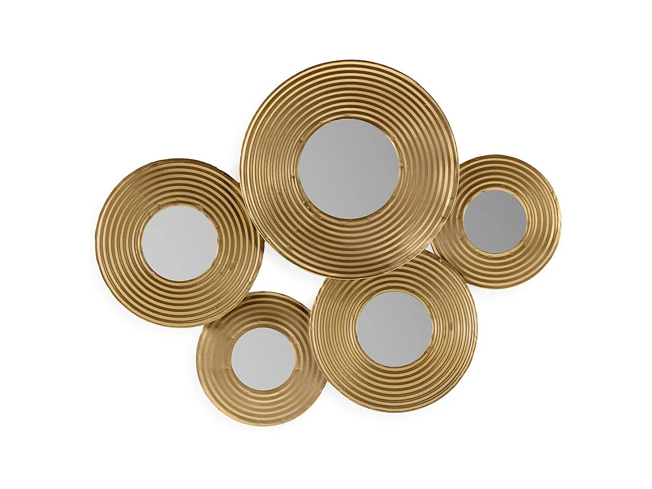 Miroir mural art deco en métal doré KINSKY - L 86 x H 68cm