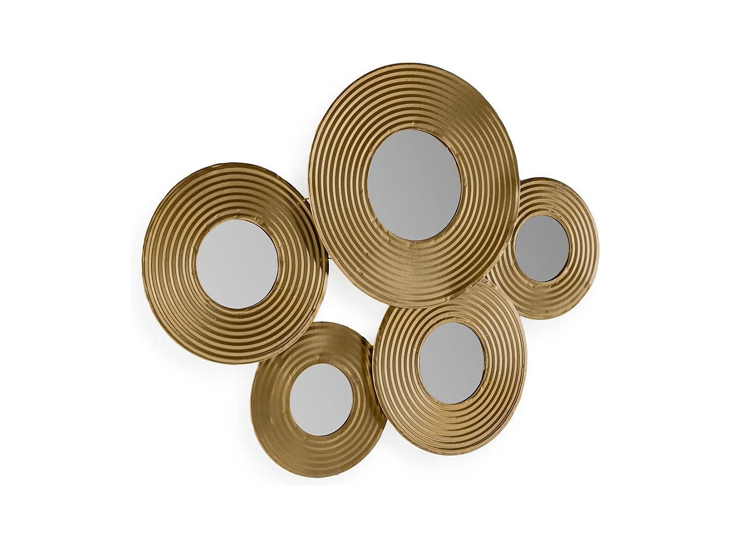 Miroir mural art deco en métal doré KINSKY - L 86 x H 68cm