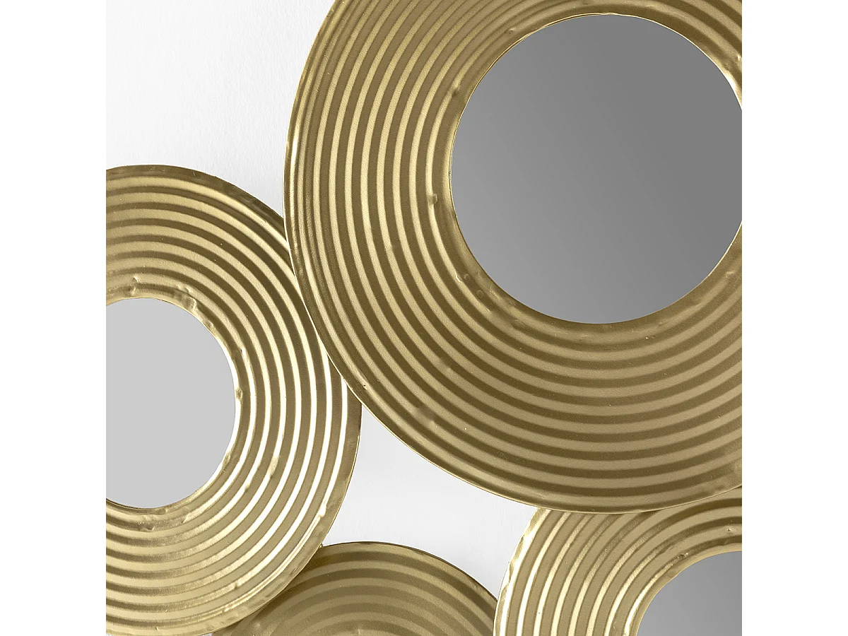 Miroir mural art deco en métal doré KINSKY - L 86 x H 68cm