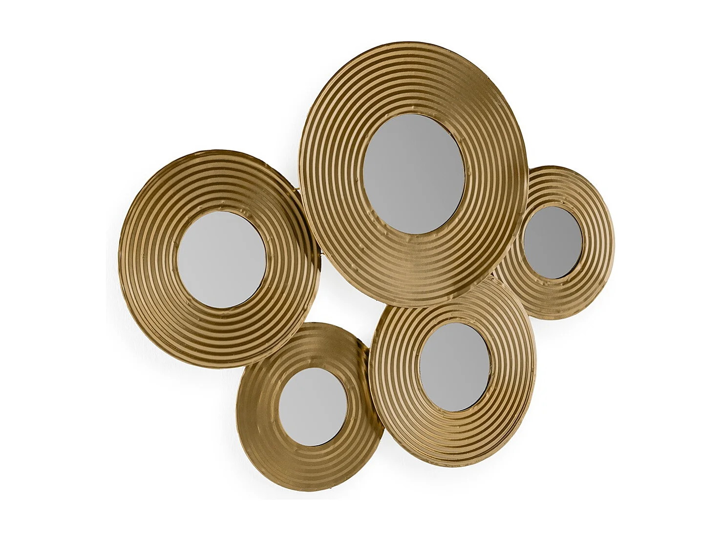 Miroir mural art deco en métal doré KINSKY - L 86 x H 68cm