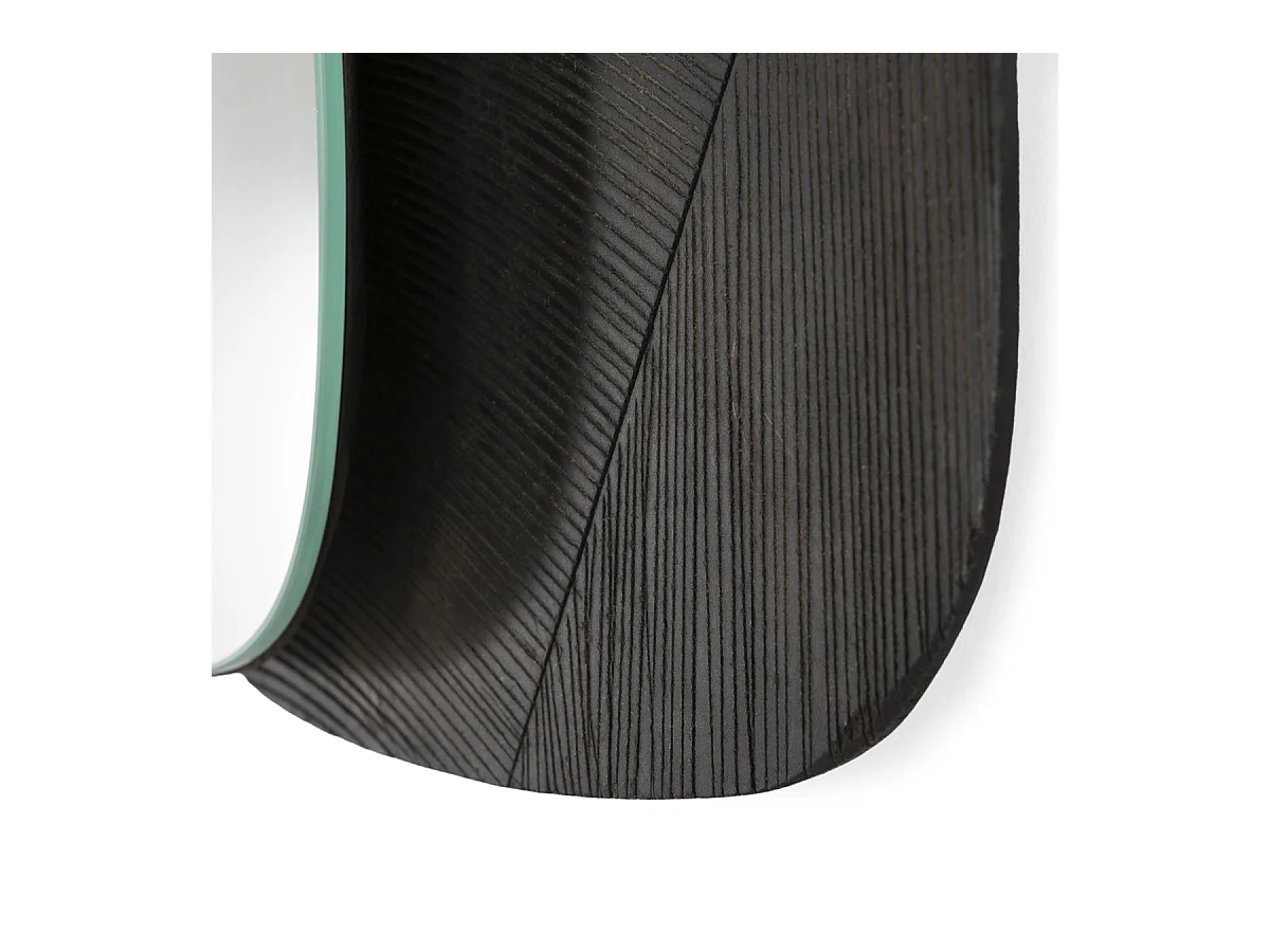 Set de 3 miroirs muraux en bois noir VINCY