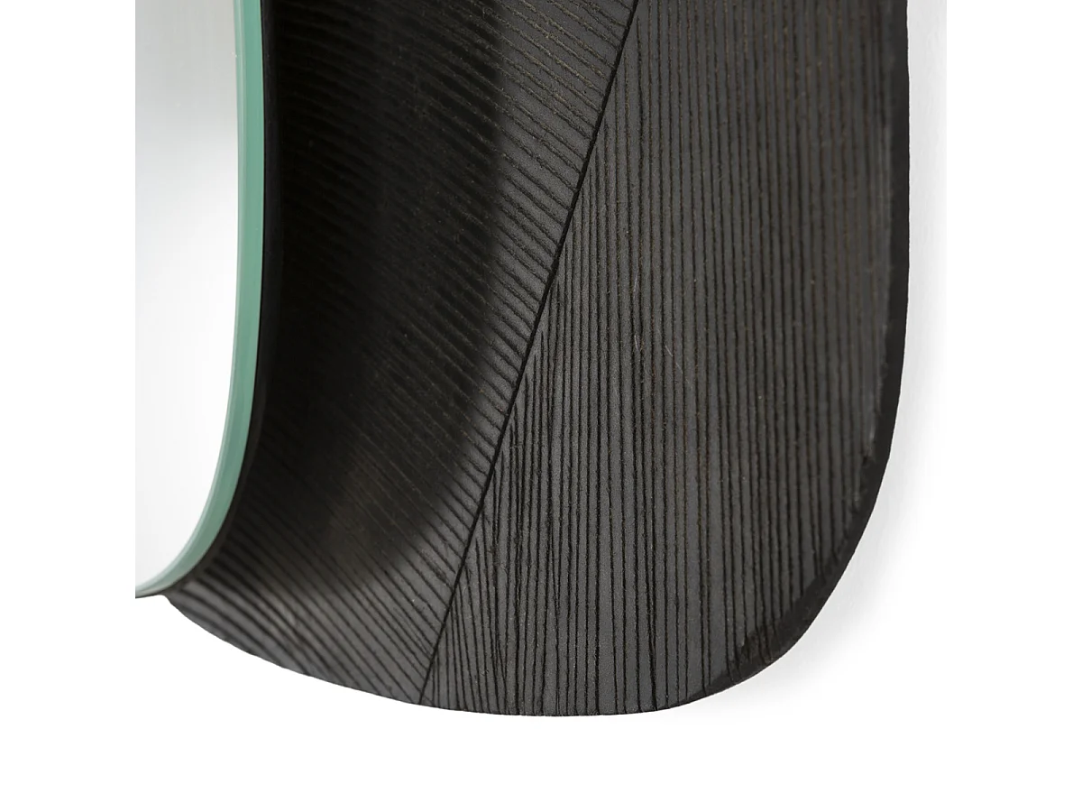 Set de 3 miroirs muraux en bois noir VINCY