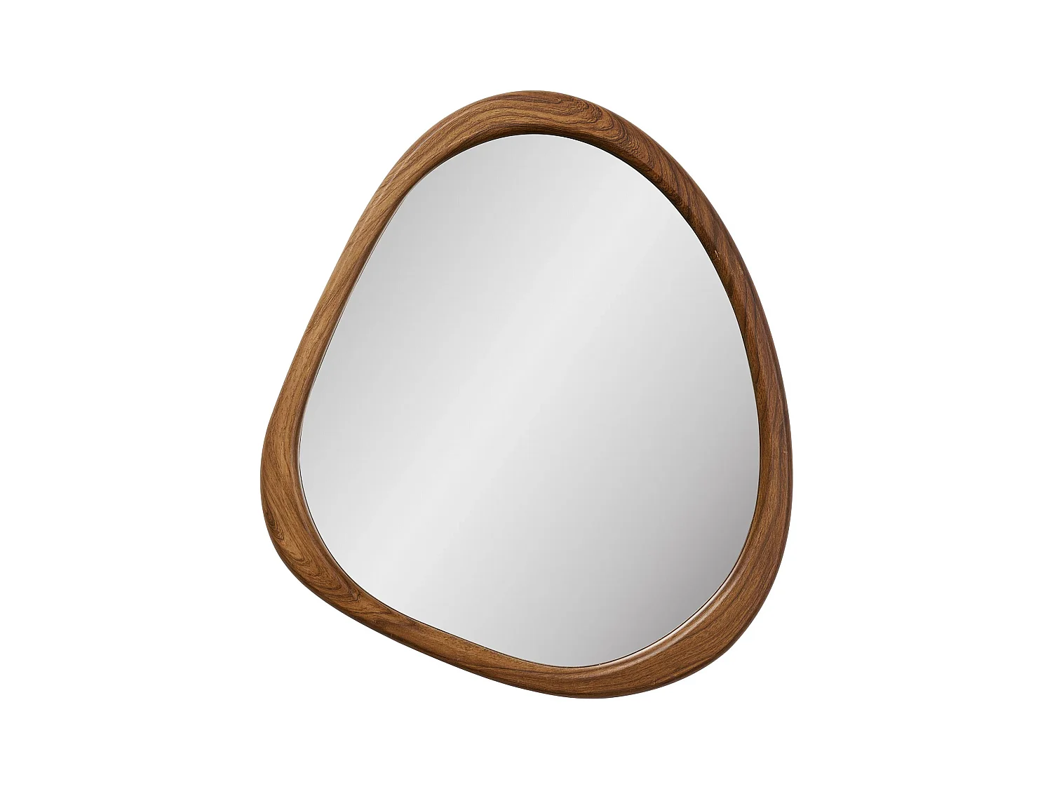 LUXON bruine houten wandspiegel – L 44 × H 47 cm