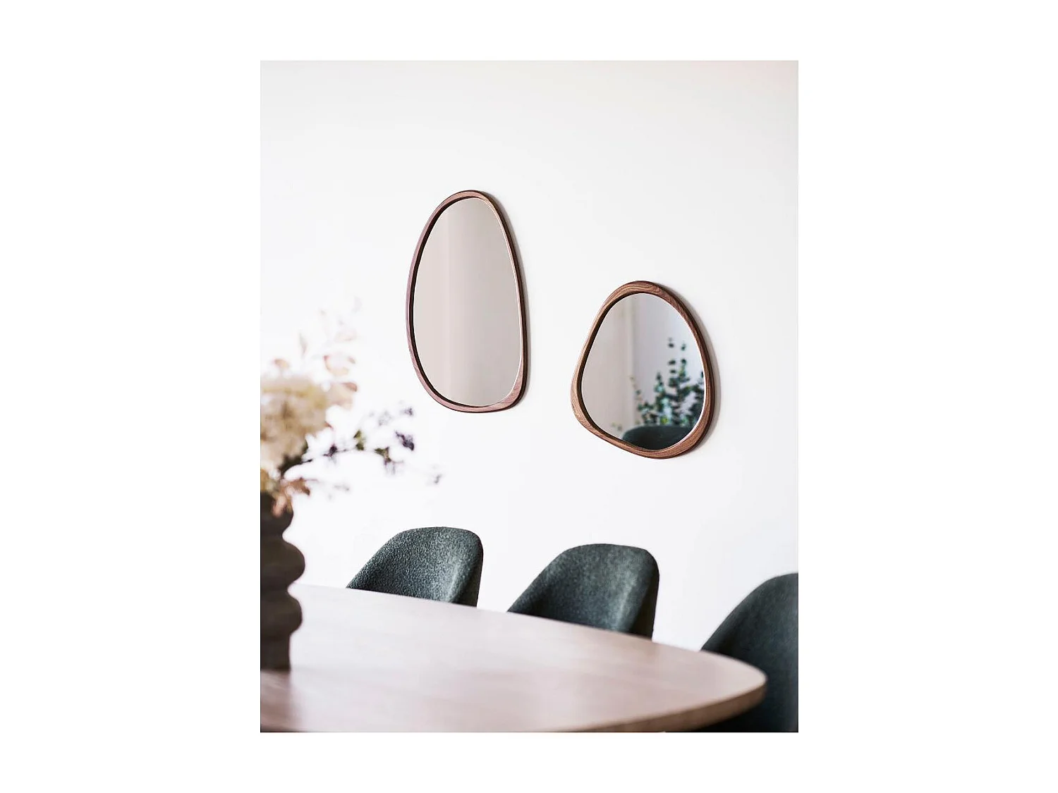 Miroir mural en bois marron LUXON – L 44 × H 47cm