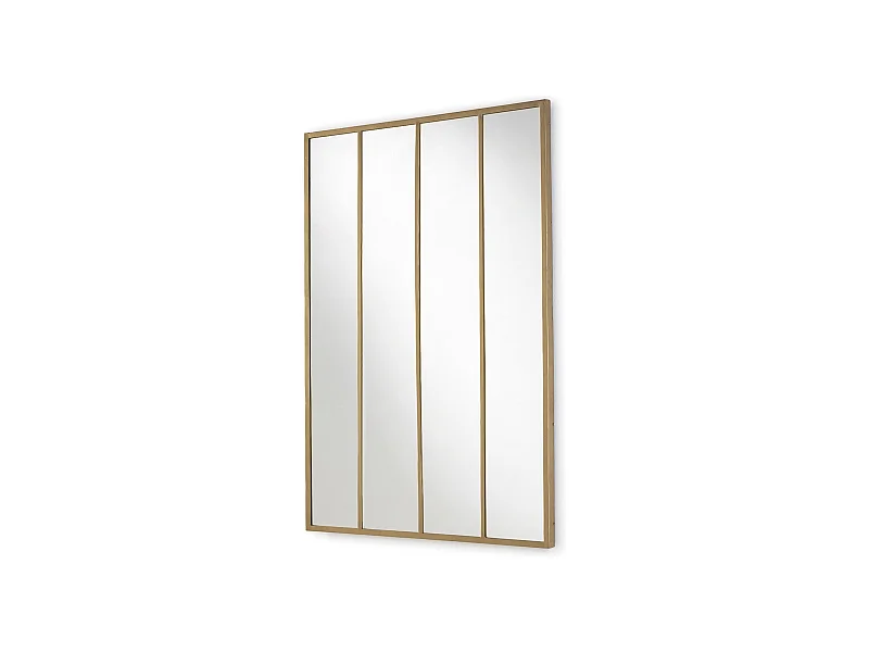Miroir mural rectangulaire métal doré LINA – L 100 x H 150cm