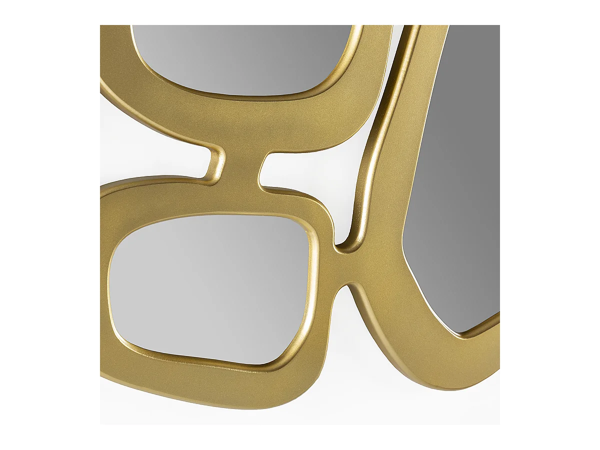 Miroir mural art déco en métal doré KIMAN - L 93 x H 63cm