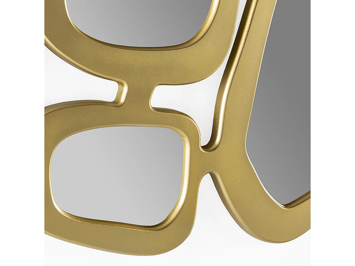 Miroir mural art déco en métal doré KIMAN - L 93 x H 63cm