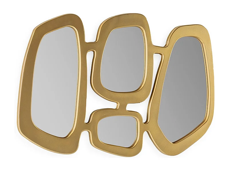 Miroir mural art déco en métal doré KIMAN - L 93 x H 63cm