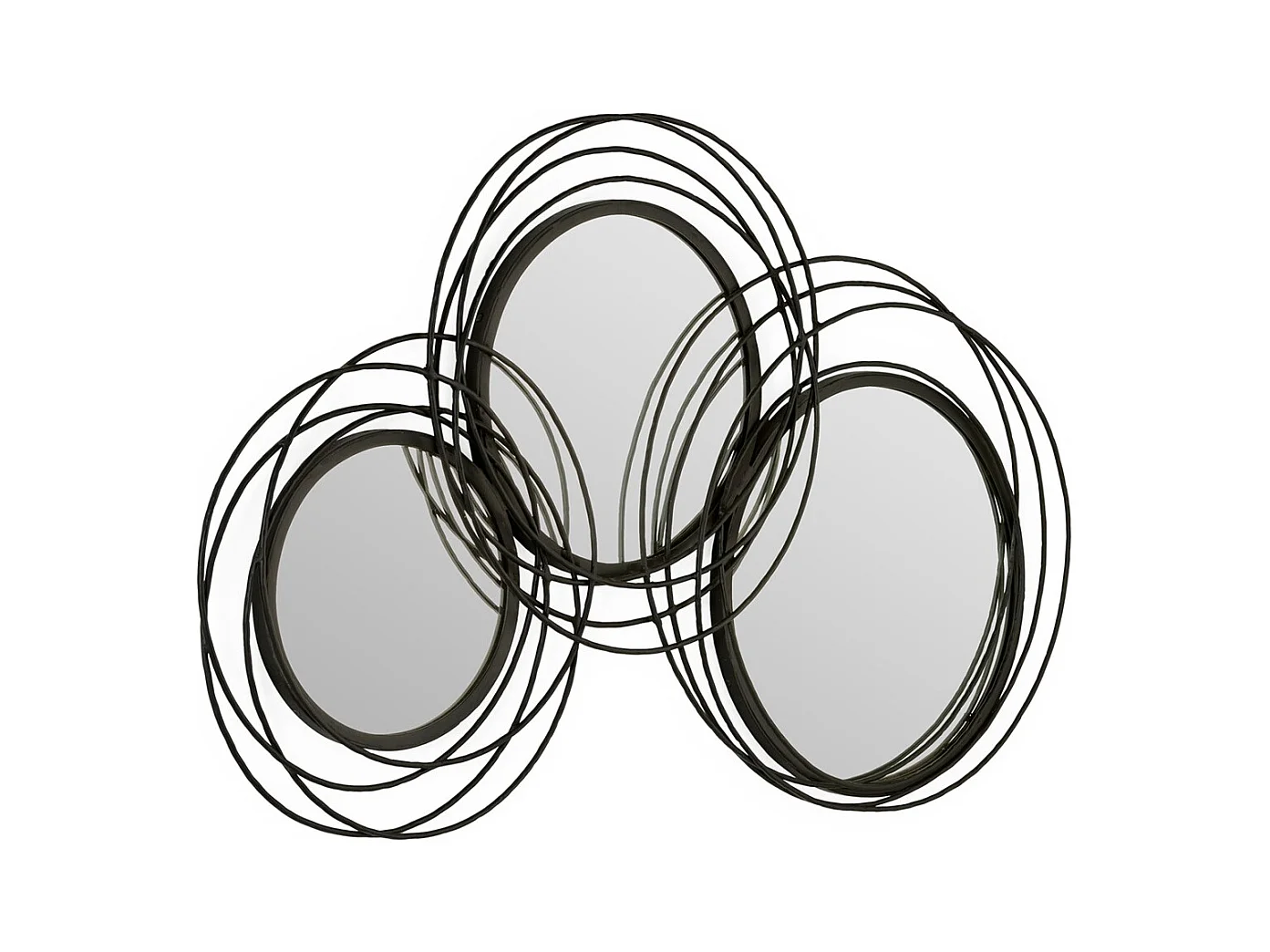 Miroir mural art déco métal noir ARKO - L 117 x H 76cm