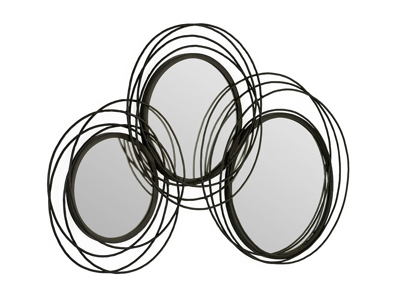 Miroir mural art déco métal noir ARKO - L 117 x H 76cm