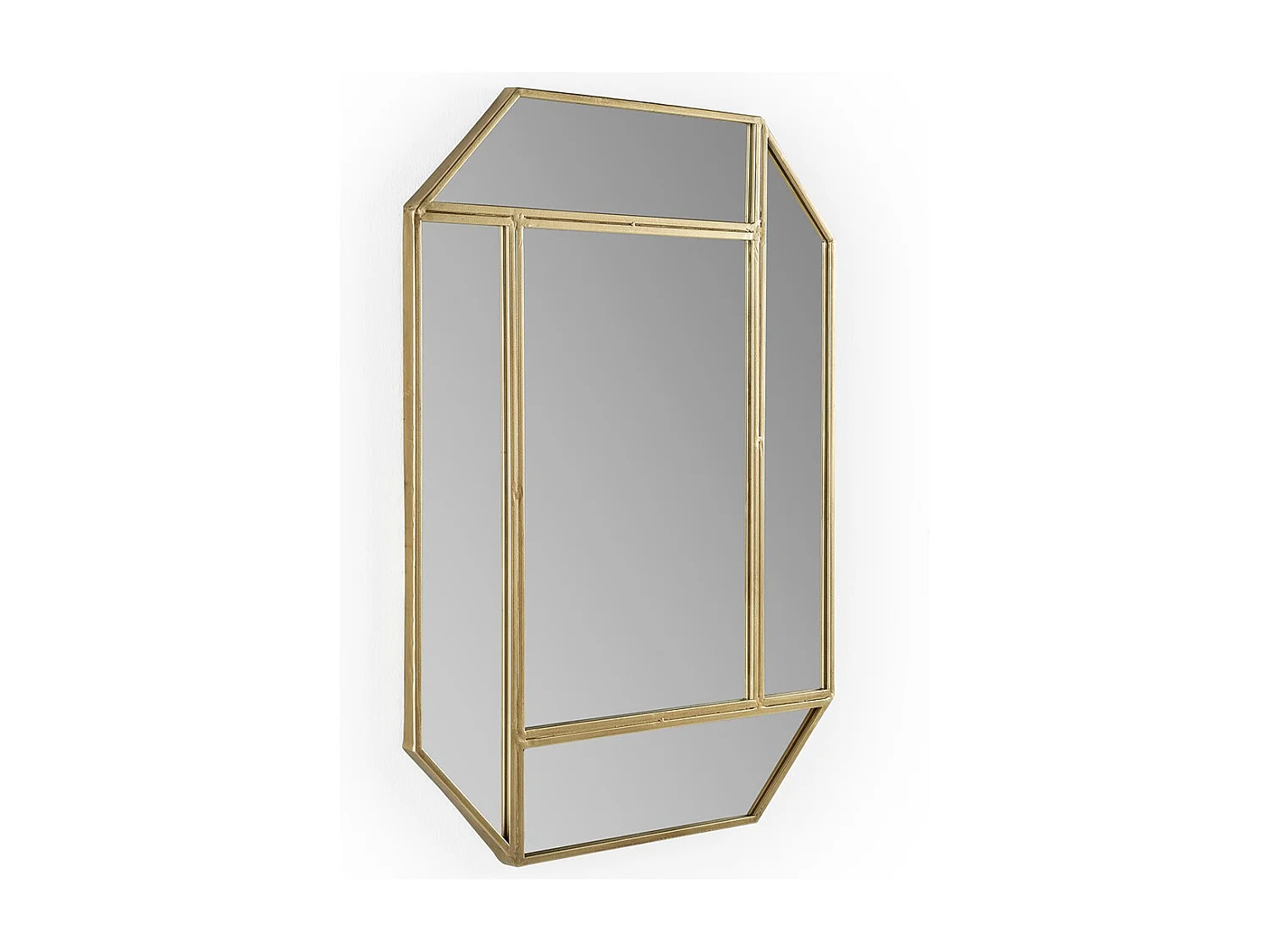Miroir mural octogonal métal doré BENY – L 61 x H 91cm