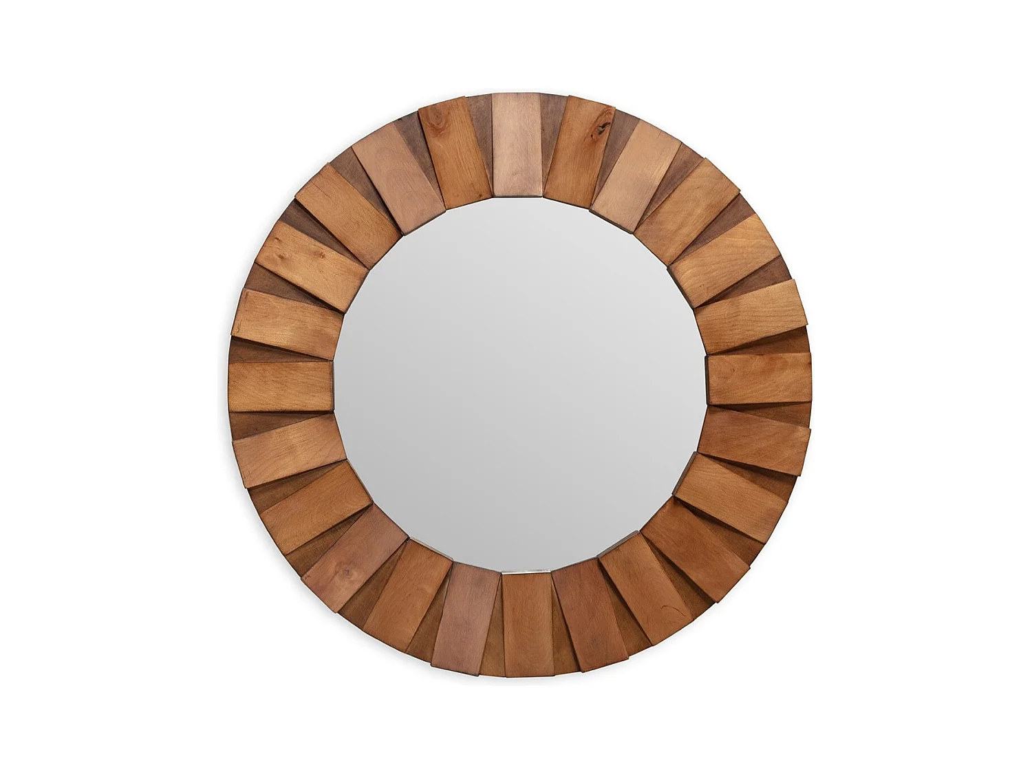 Miroir mural rondd en bois naturel SONA – Ø 89cm