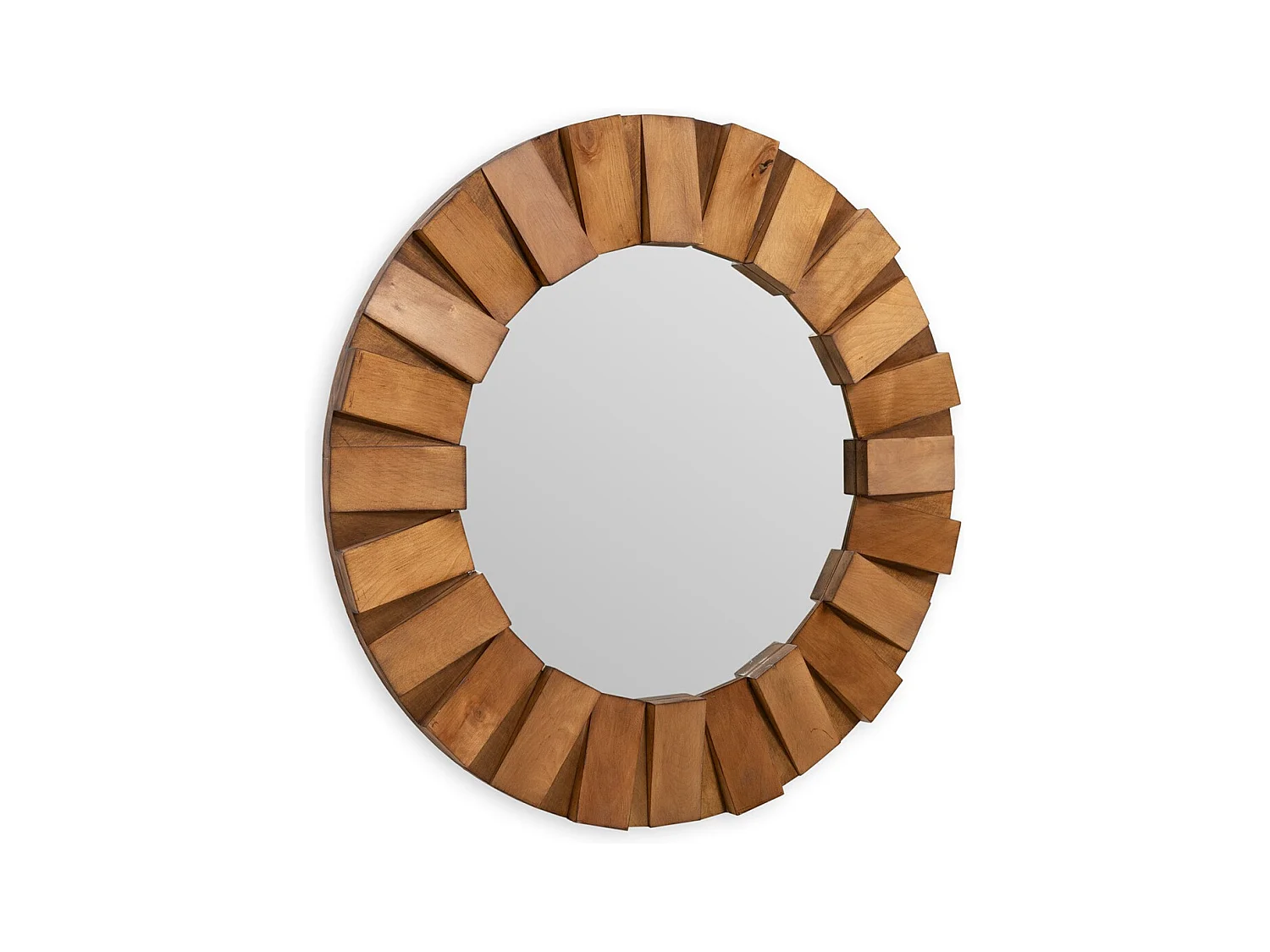 Miroir mural rondd en bois naturel SONA – Ø 89cm