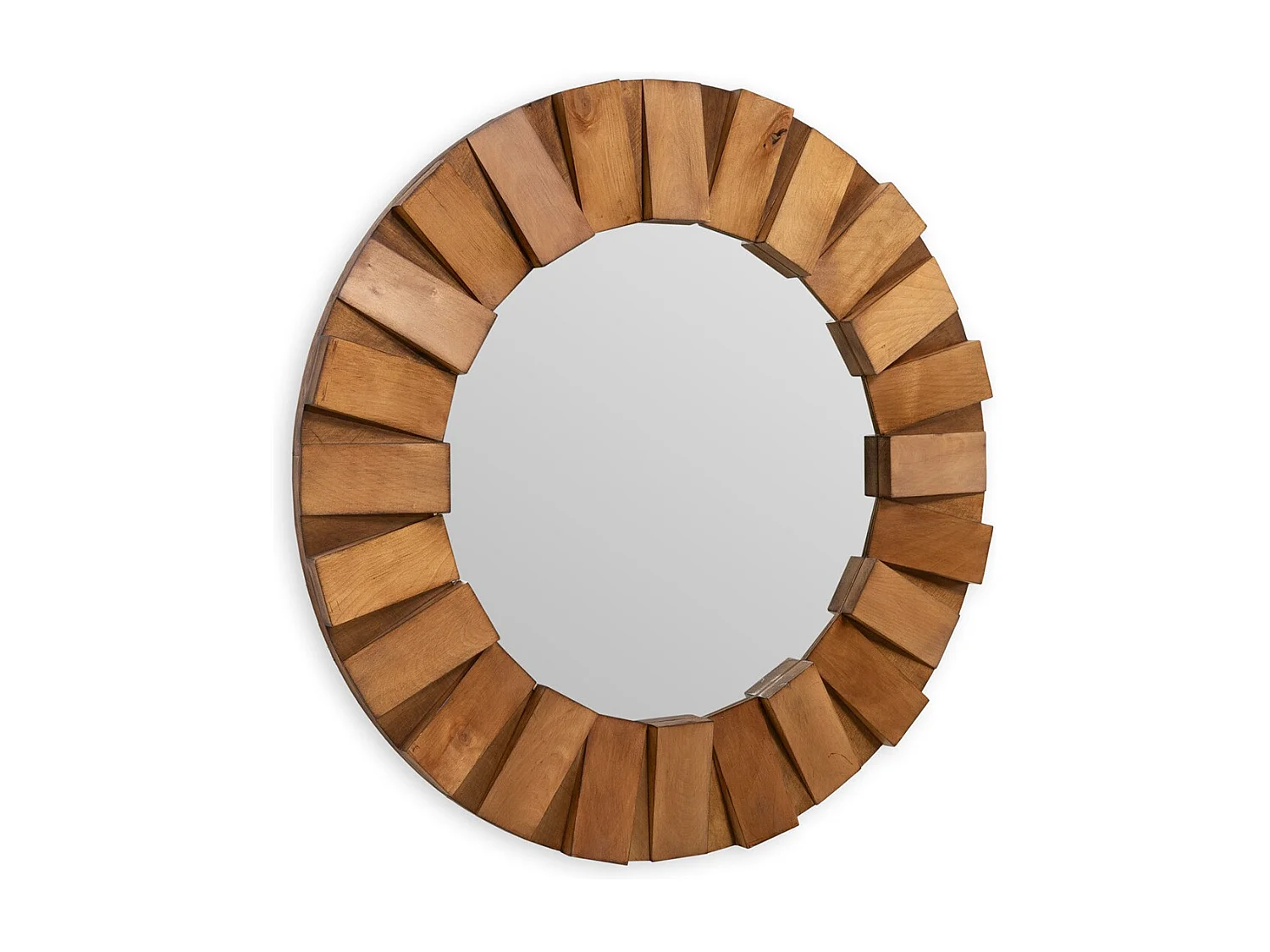 Miroir mural rondd en bois naturel SONA – Ø 89cm