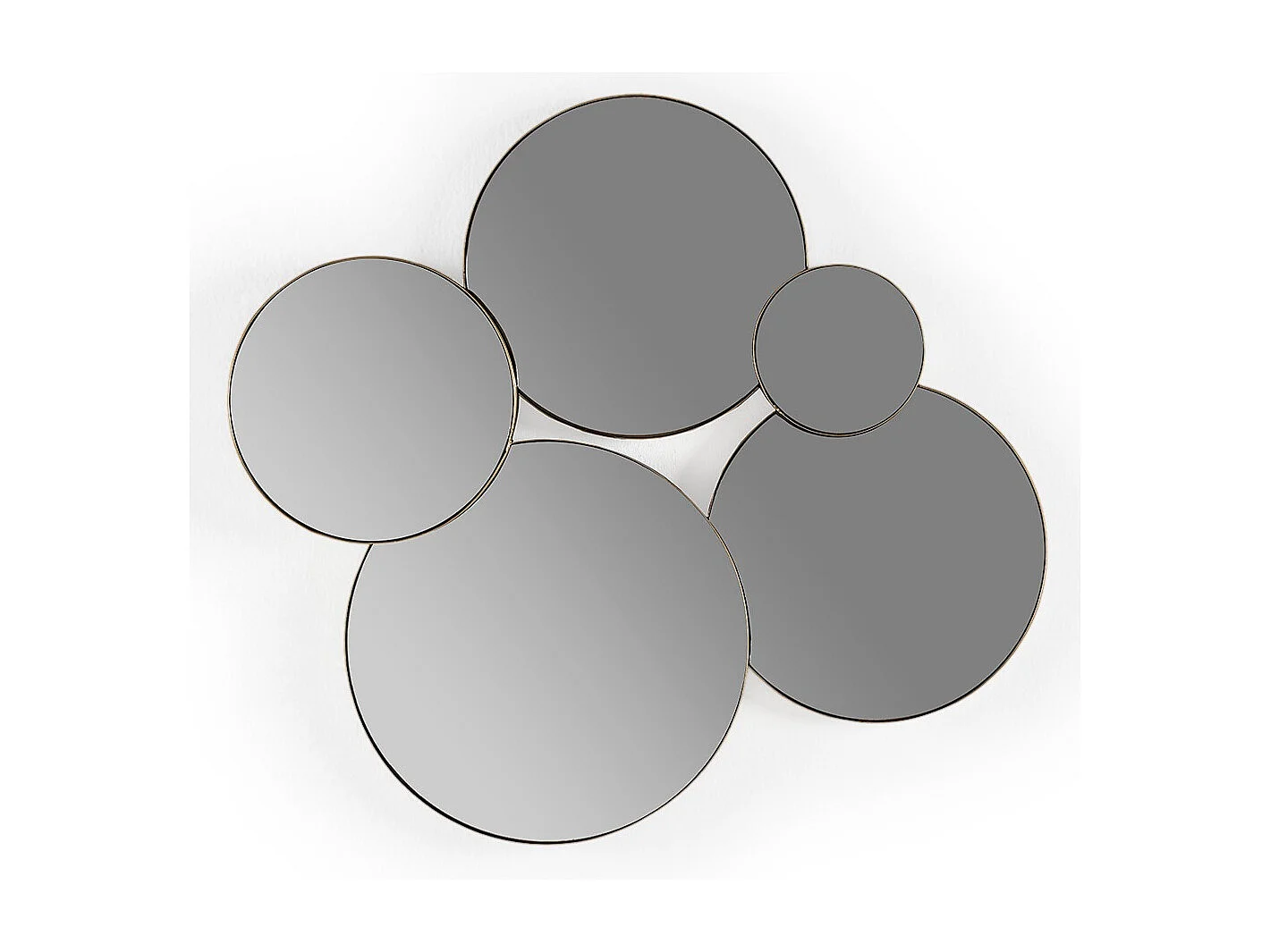 Set de 5 miroirs muraux ronds en métal doré RIZO - L 67 x H 62cm