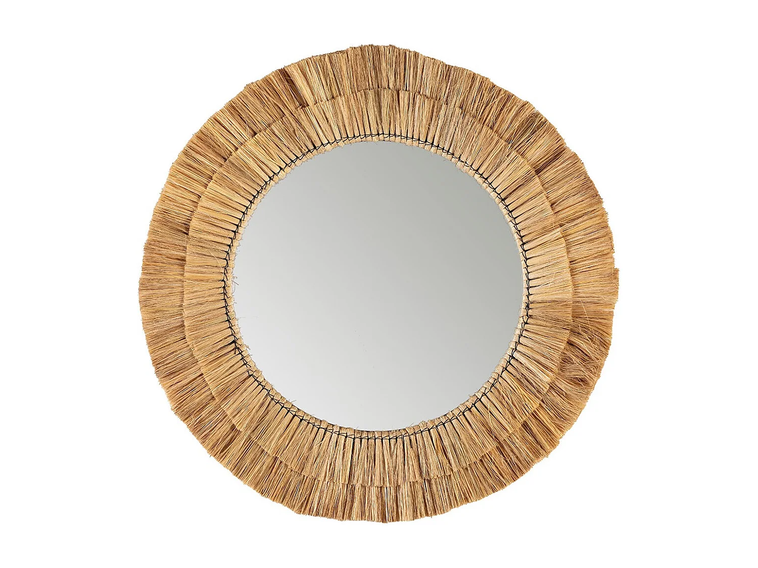 NURIA Wandspiegel van natuurlijk zeegras – Ø 76 cm