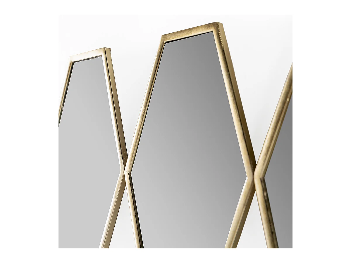 Miroir mural moderne métal doré ZIMMO - L 72 x H 133cm