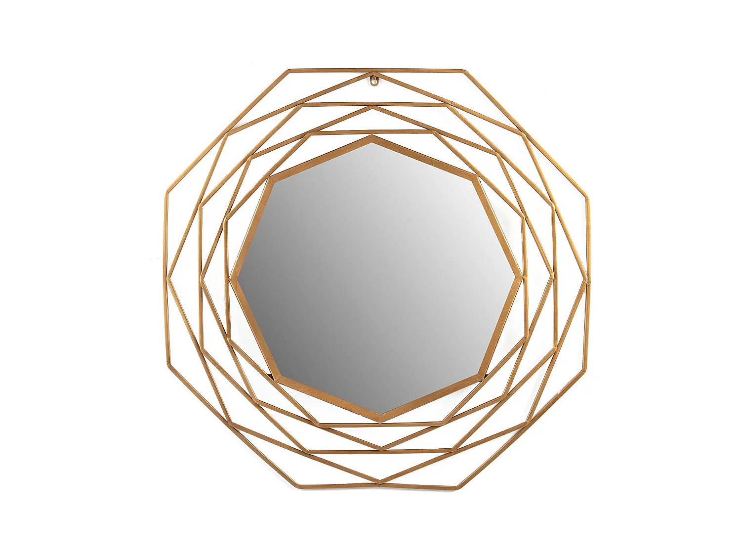 KORZA moderne ronde wandspiegel in goudkleurig metaal – Ø 81 cm