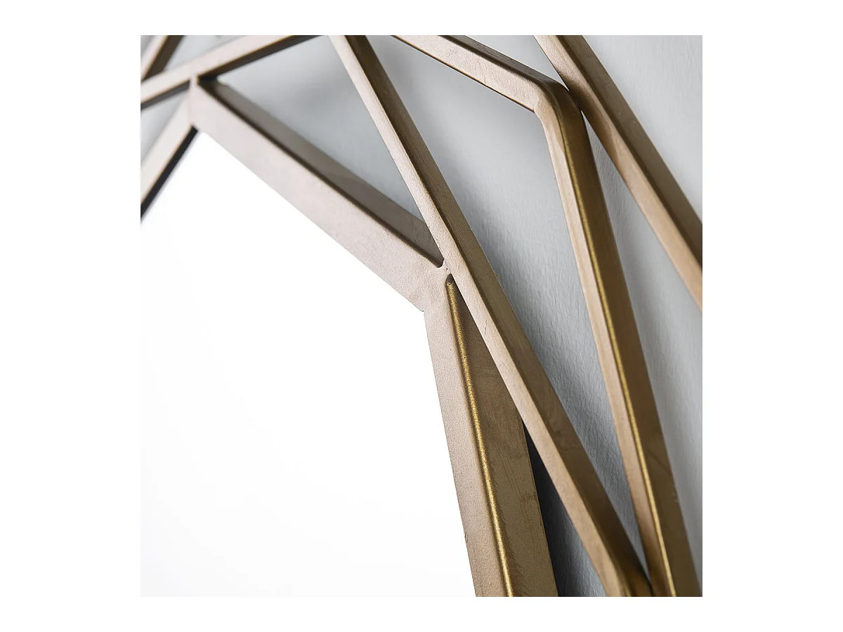 KORZA moderne ronde wandspiegel in goudkleurig metaal – Ø 81 cm