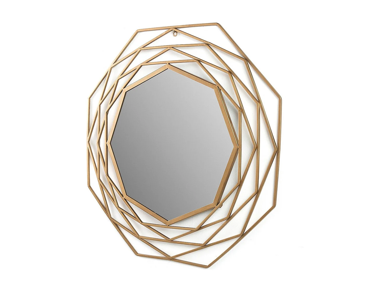 Miroir mural rond moderne en métal doré KORZA – Ø 81cm