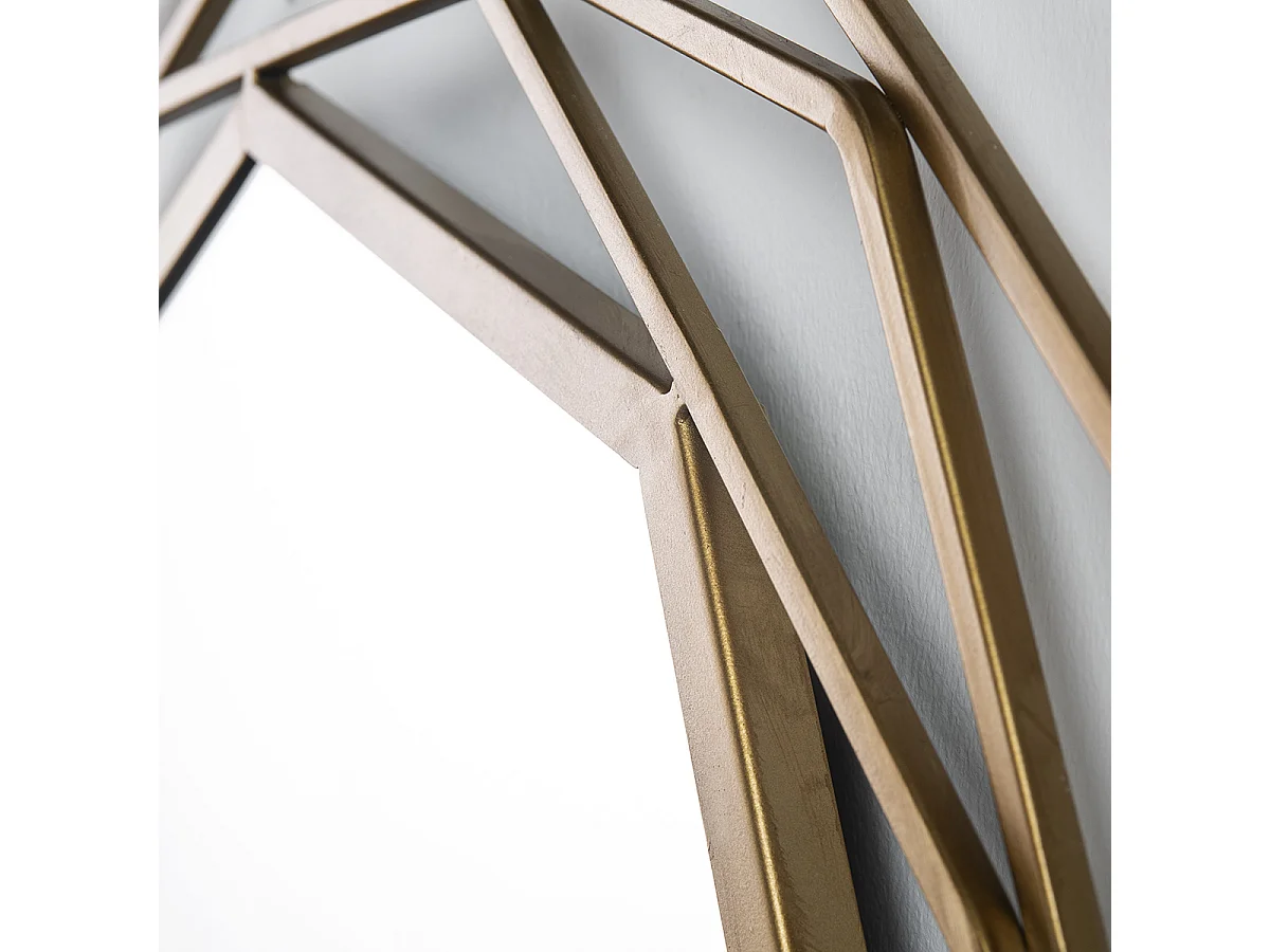 Miroir mural rond moderne en métal doré KORZA – Ø 81cm