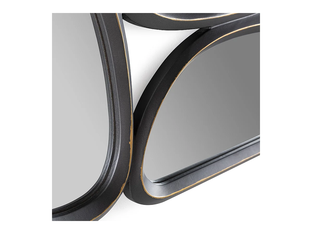 Miroir mural moderne métal gris LOMAN - L 89 x H 61cm