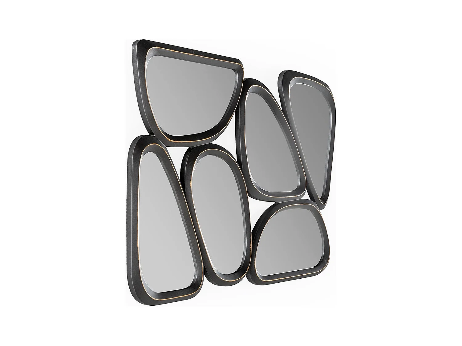 Miroir mural moderne métal gris LOMAN - L 89 x H 61cm