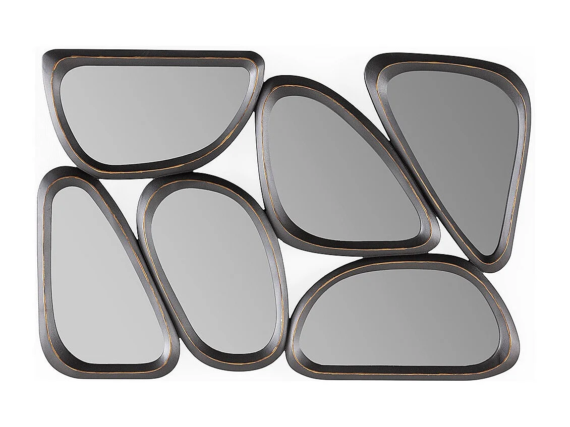 Miroir mural moderne métal gris LOMAN - L 89 x H 61cm