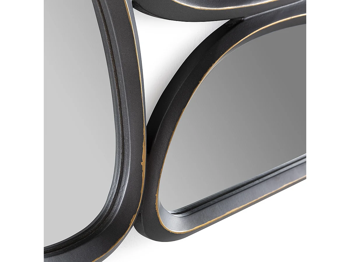 Miroir mural moderne métal gris LOMAN - L 89 x H 61cm