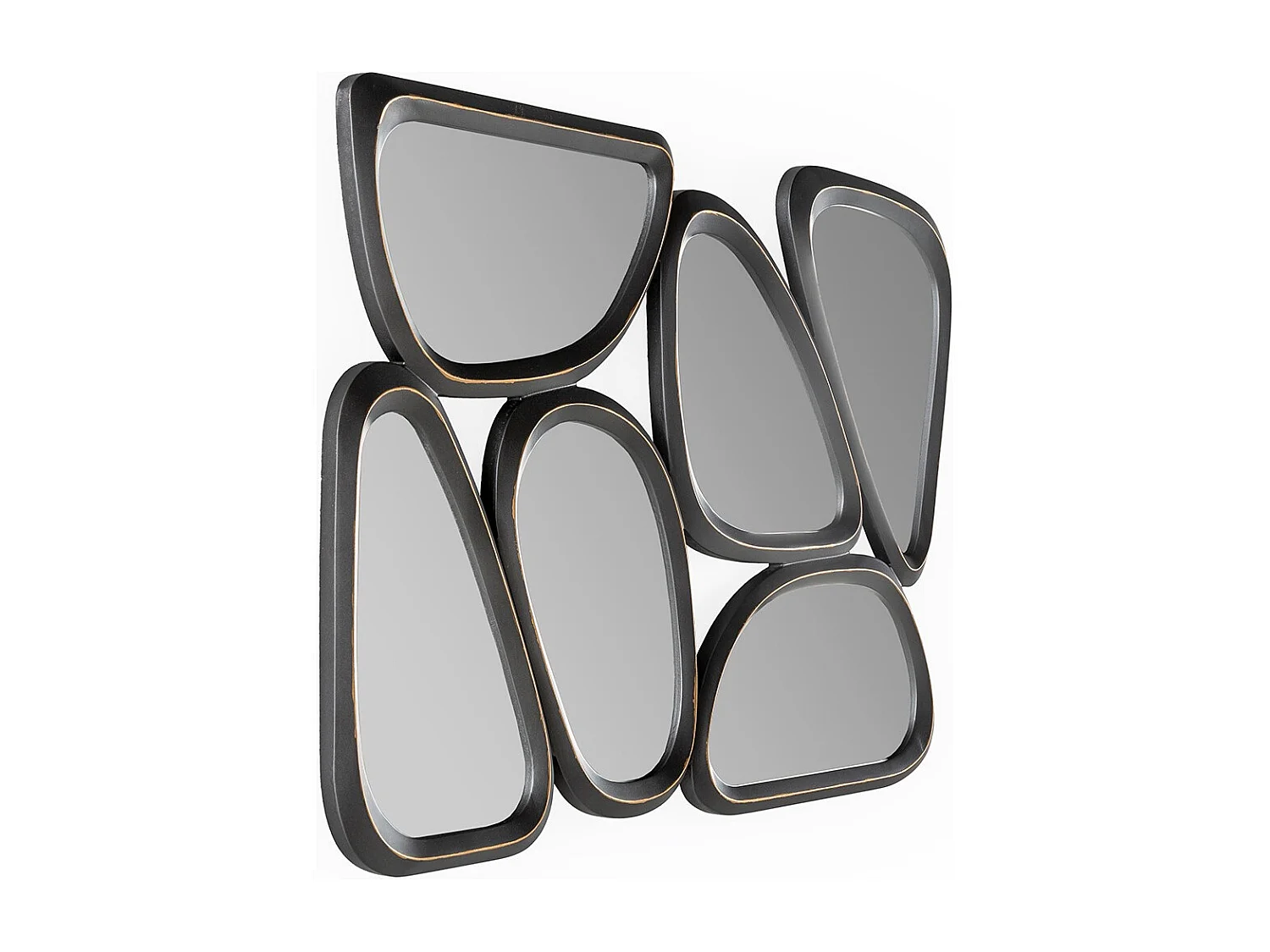 Miroir mural moderne métal gris LOMAN - L 89 x H 61cm