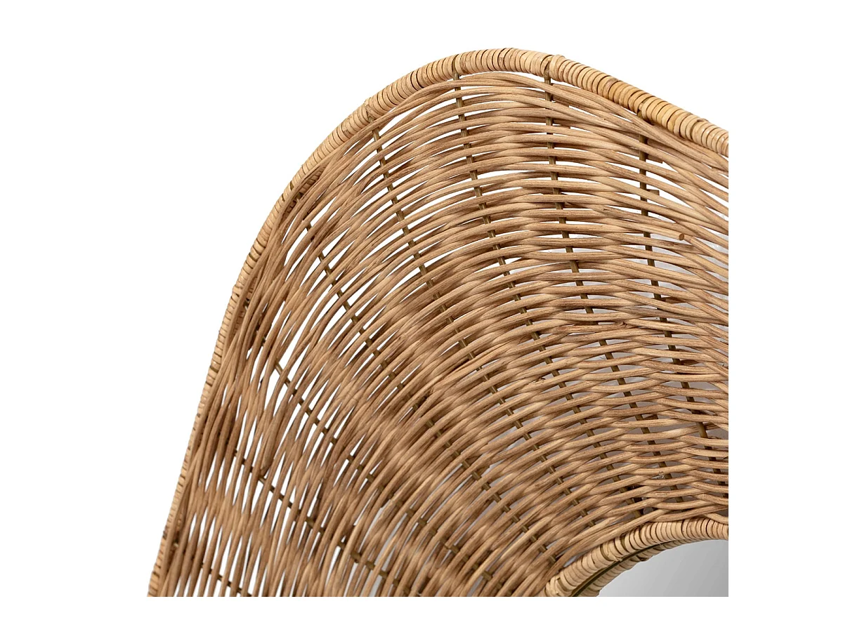 PALIA natuurlijke rotan vierkante wandspiegel – Ø 102 cm