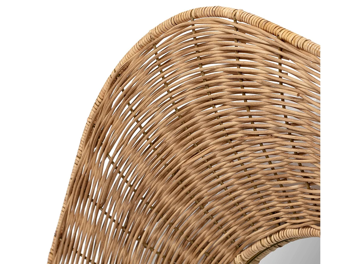 Miroir mural carré en rotin naturel PALIA – Ø 102cm