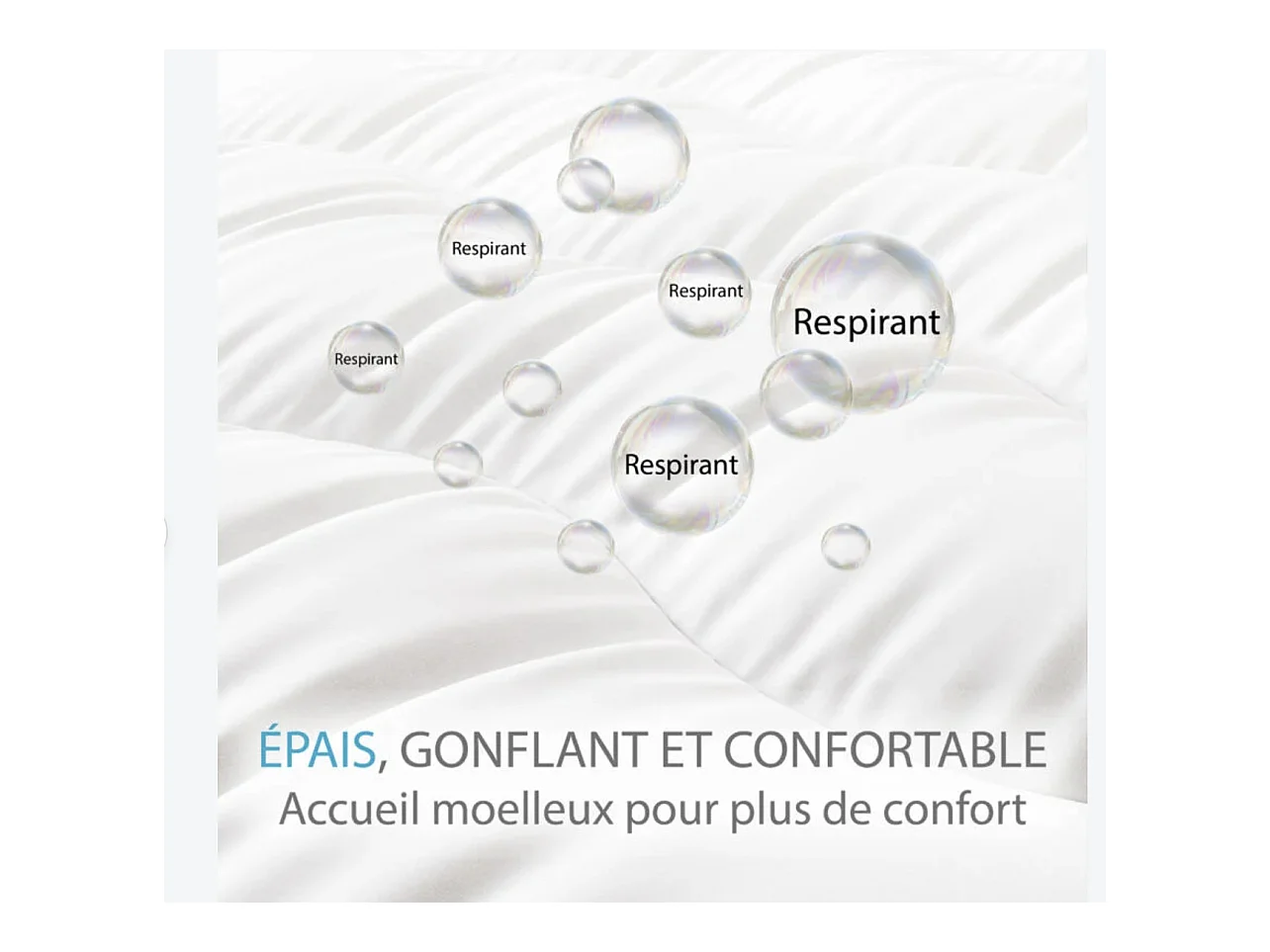 Surmatelas Kimba en microfibre 5cm - Hypoallergénique et anti-acarien-160x200