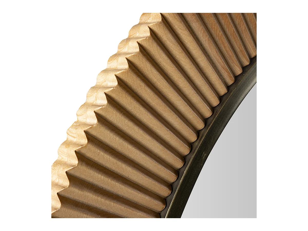 Miroir mural rond métal et bois bicolore VUNA – Ø 108cm