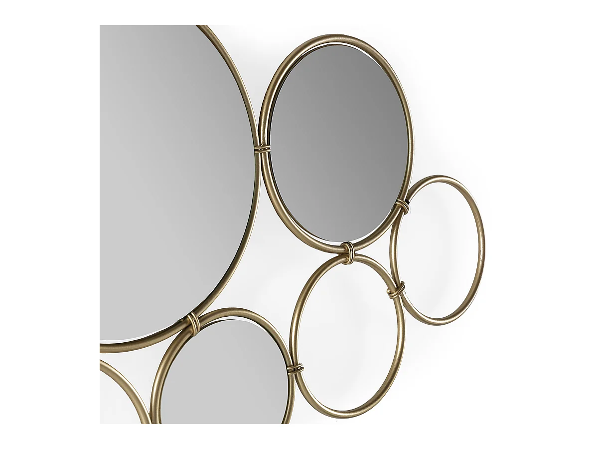 Miroir mural design en métal doré LIMO - L 100 x H 57cm