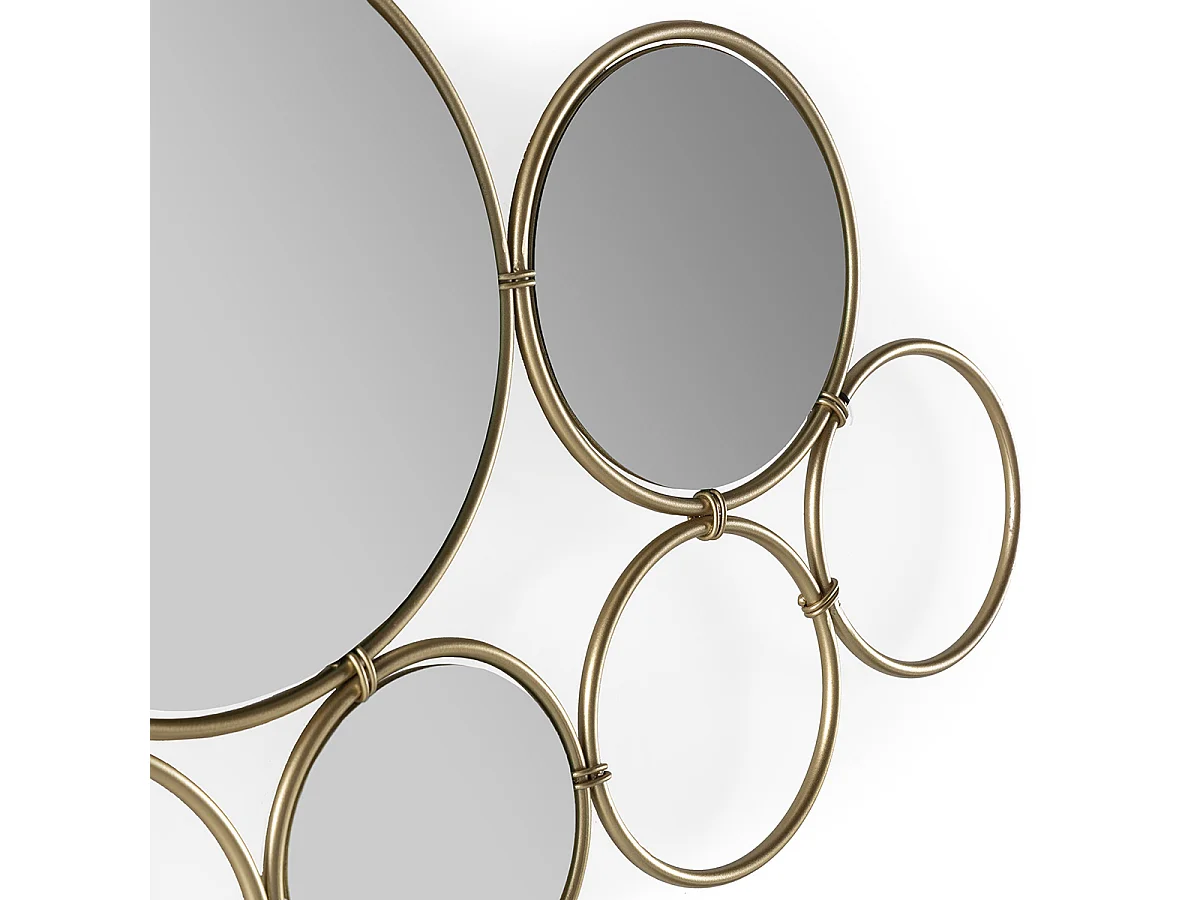 Miroir mural design en métal doré LIMO - L 100 x H 57cm