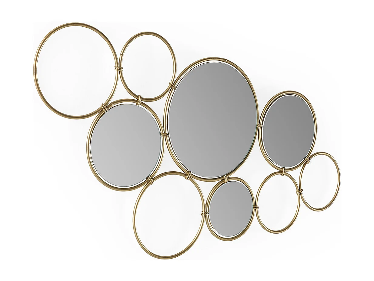 Miroir mural design en métal doré LIMO - L 100 x H 57cm