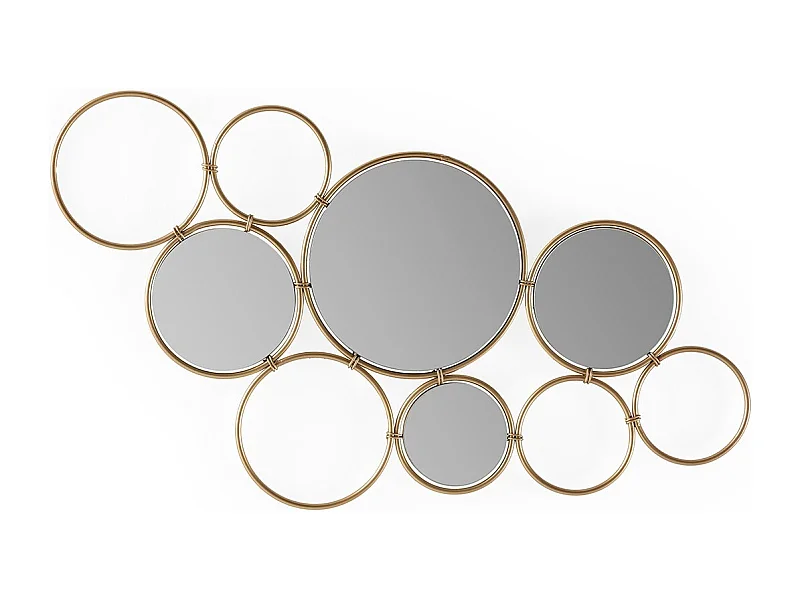 Miroir mural design en métal doré LIMO - L 100 x H 57cm