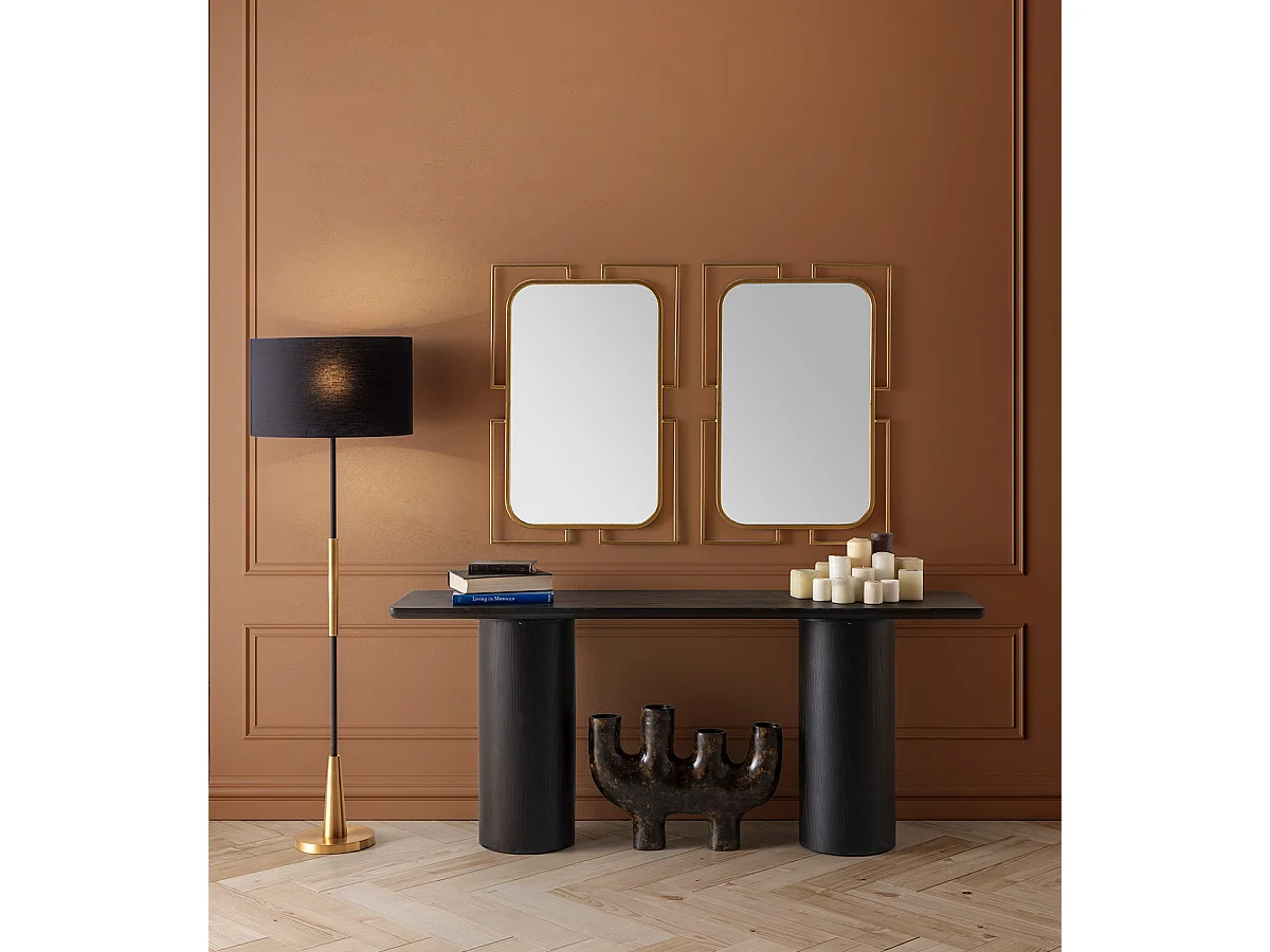 Miroir mural rectangulaire métal doré KARY – L 61 x H 91cm