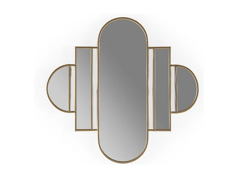 Miroir mural moderne métal doré ZIRA - L 84 x H 82cm