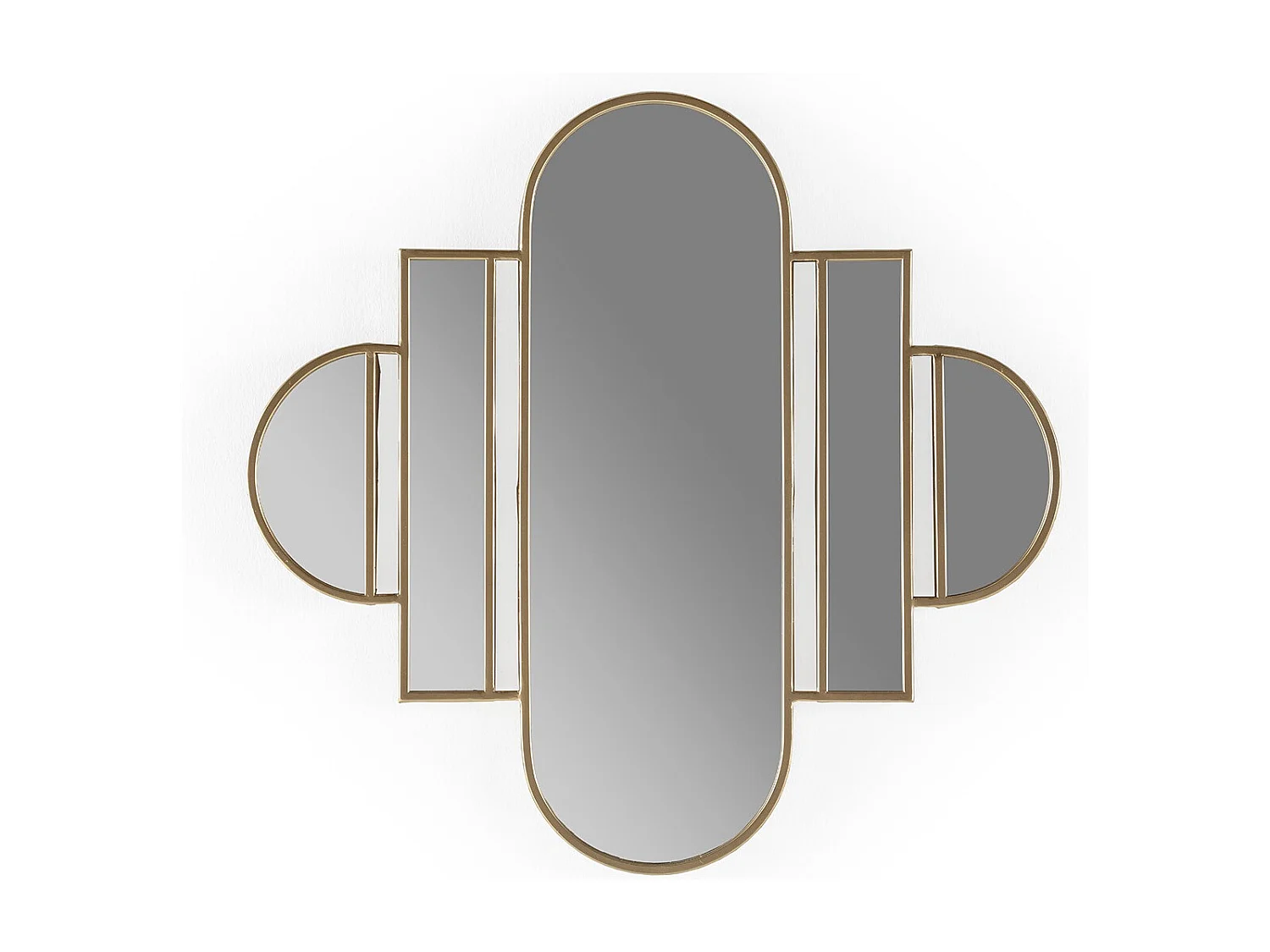 Miroir mural moderne métal doré ZIRA - L 84 x H 82cm