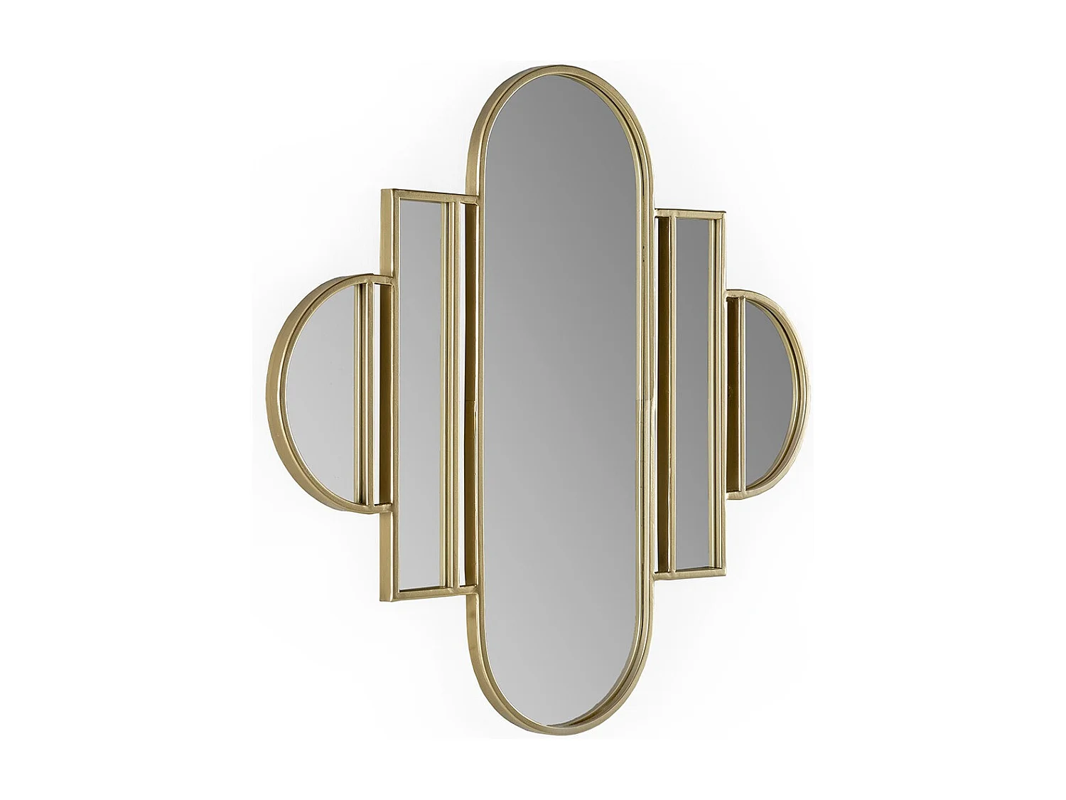 Miroir mural moderne métal doré ZIRA - L 84 x H 82cm