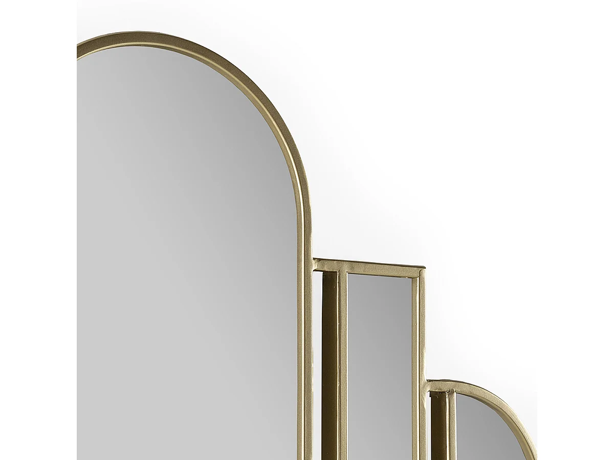 Miroir mural moderne métal doré ZIRA - L 84 x H 82cm