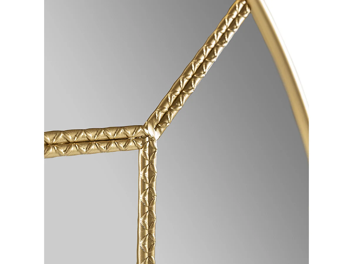 Miroir mural rond design en métal doré KALY - Ø 73cm