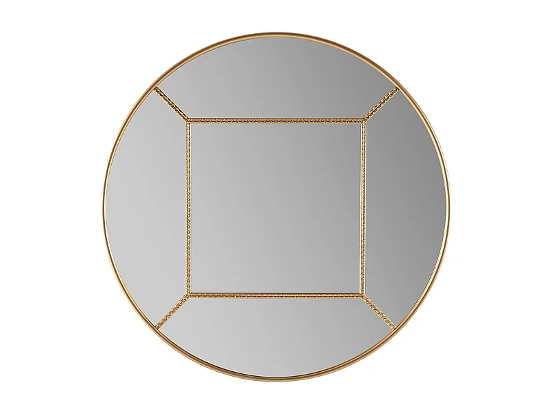 Miroir mural rond design en métal doré KALY - Ø 73cm