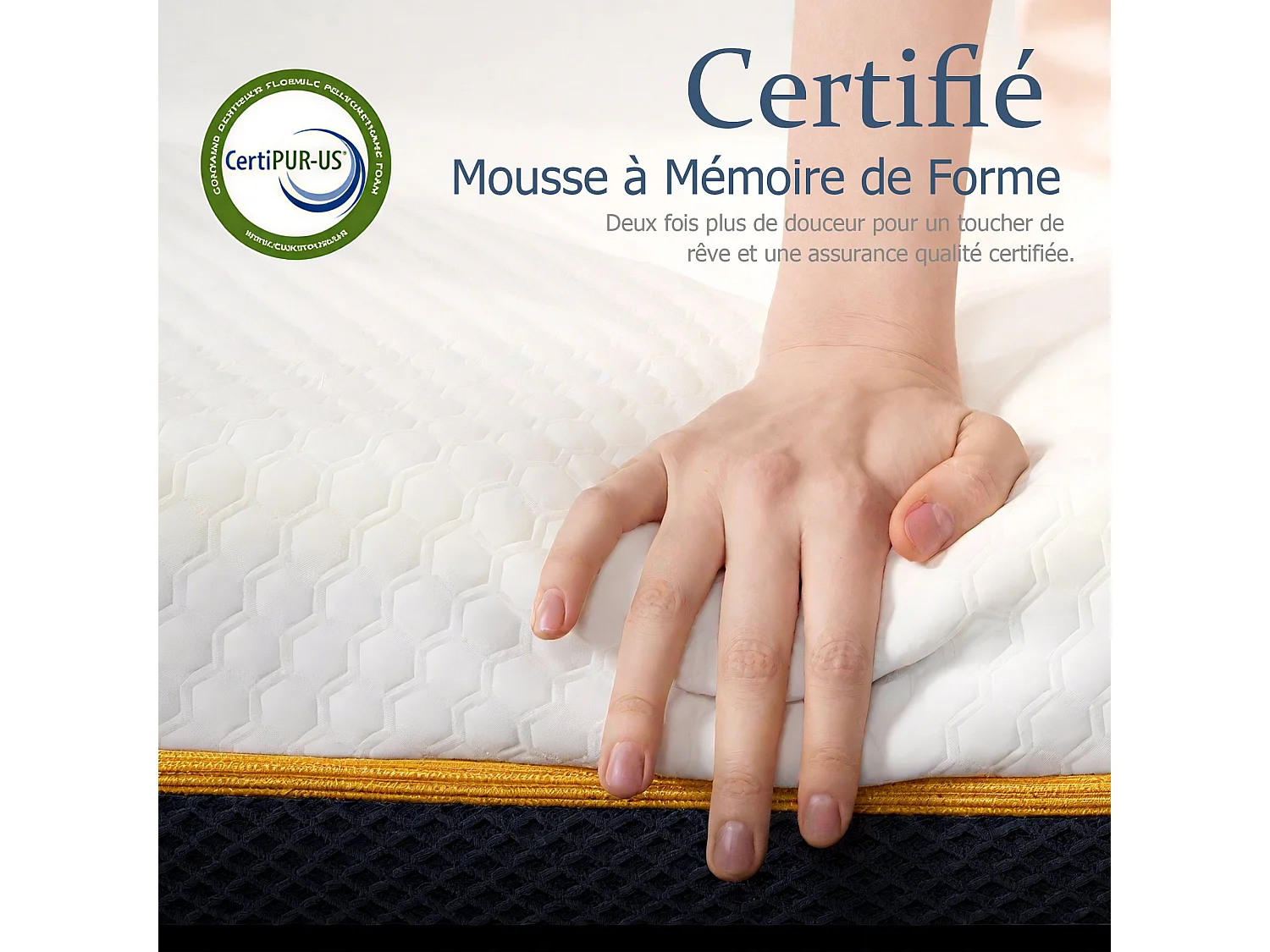 Matelas en mousse à mémoire de forme 140 x 190 cm , épaisseur 21 cm
